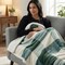 Americanflat - Fleece and Sherpa Throw Blanket - Oversize Plaid - 50x60 Inch - Green